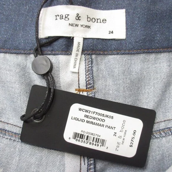 NWT rag & bone Liquid Miramar in Redwood Photo Printed Faux Jean Pants 24